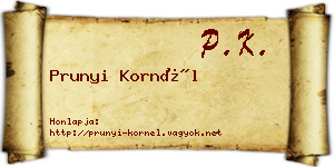 Prunyi Kornél névjegykártya